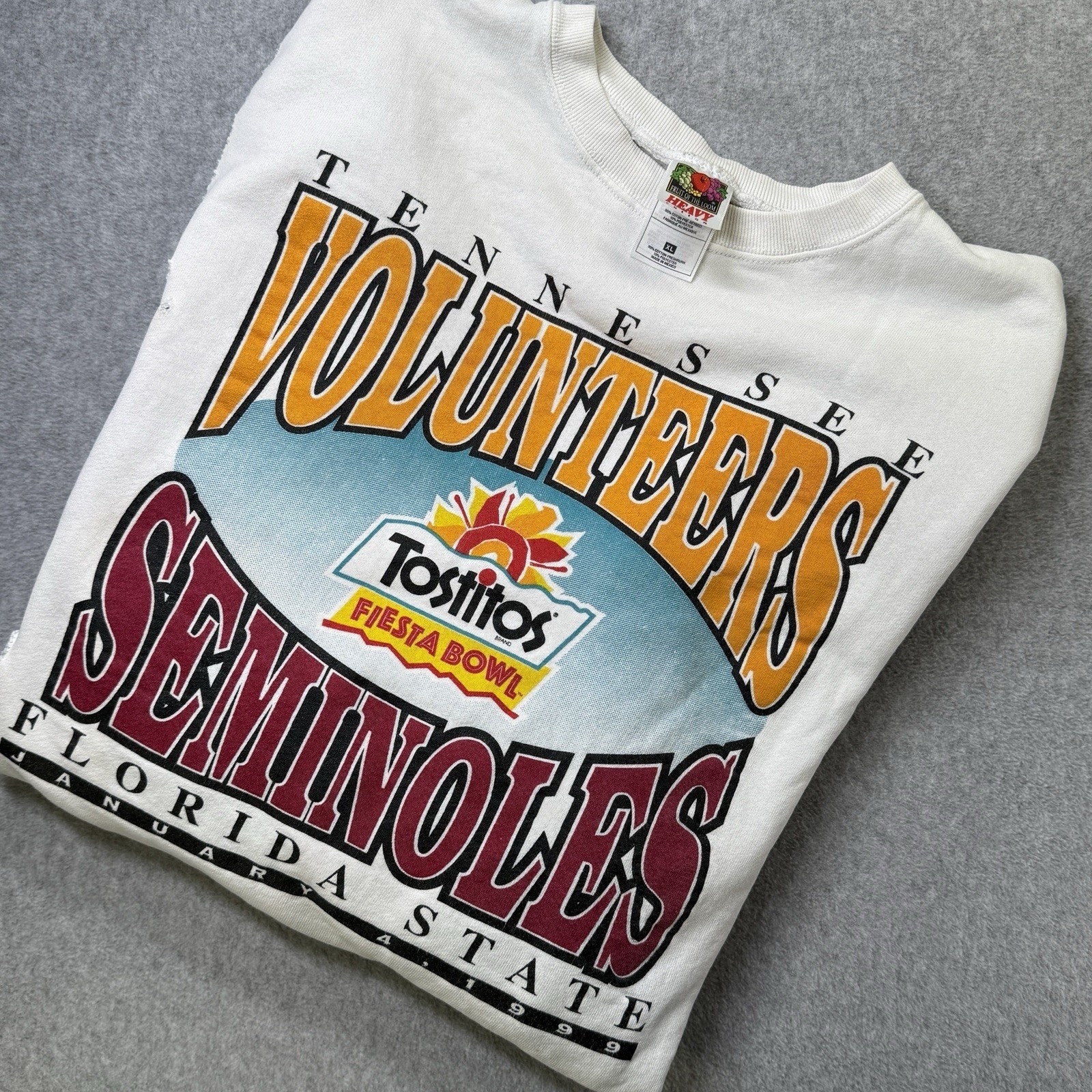 Vtg 1999 Tennessee Volunteers Fiesta Bowl Sweatshirt Xl Fruit Loom Ncaa